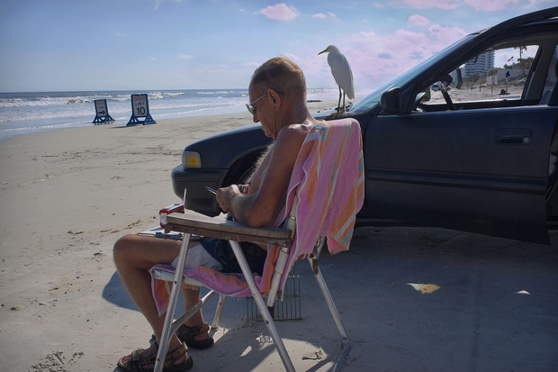 Man with Egret