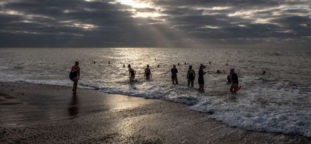 Winter swimming.