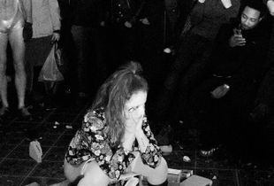 Olivia taking a piss at The Gateway