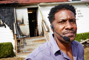 Pastor outside his church after arson