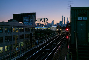Arriving Train with Silver Sign