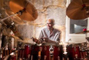 Drummer rehearsing