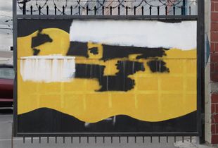 01. Painted-out Graffiti / Black and White on Yellow and Black