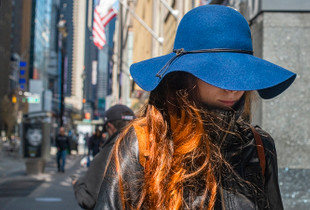 The blue hat in New York City