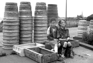 Maxine and Julie playing on St. Andrew’s Fish Dock, Hull England.
