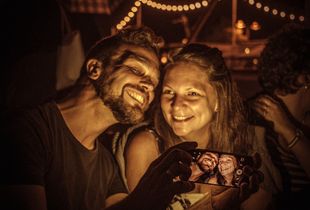 Sini & Niklas nightselfie at Lahti harbour