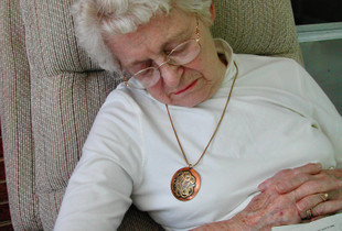 Mom sleeping.