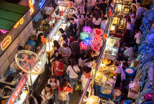 Wulin night market of Hangzhou China