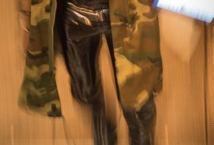 Man in Camo with Tablet, 14th Street Subway,  NYC, 2018