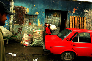 Bogota,Colombia marginal neighborhood where people use recycling as livelihood.