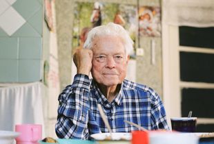 Uncle Vasiliy at his kitchen in Ukraine one late summer afternoon, 2017