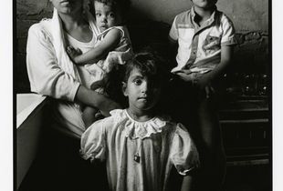A young Palestinian widow at her home in Balata refugee camp. First Intifada, West Bank, 1986