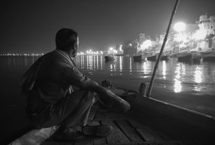 Thoughtful in the city of salvation.