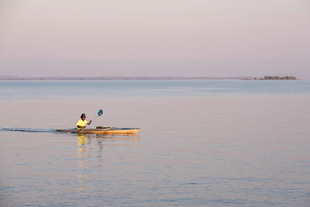 Early Morning Kayaker on Lake Kariba