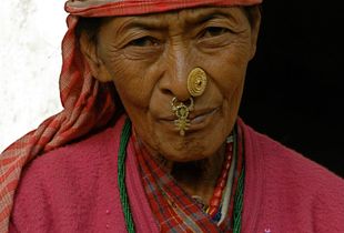 Woman in the foothills of the Himalaya