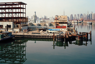 Newtown Creek Water Pollution Control Plant under construction, from 459 North Henry Street, Greenpoint, Brooklyn, looking northwest