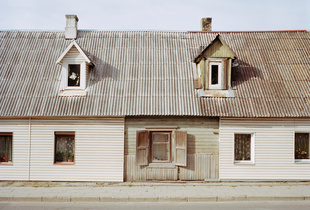 Wooden house partly renewed, Kaunas, Lithuania, September 2015.