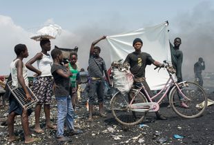 Mohamed and his bicycle for work
