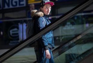 Pedestrians during Corona Pandemic in Nuremburg central station, Germany, 04/02/2020.