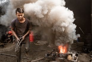 Dhaka, Bangladesh, ship factory. Living under the worst working conditions on earth.