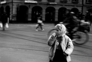 girl walking in the street