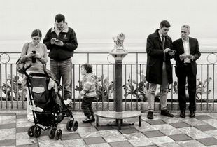 Talking to each other on the panorama terrace of Taormina, Sicily 2016