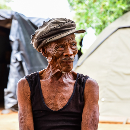 Kalahari Bushman Chief OuDam of the Ju/'hoansi tribe