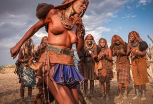 Himba Woman Enjoying The Ondjongo Dance