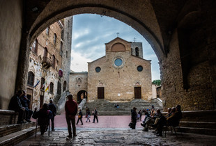 Elders in the Arch - San Gimignano, Italy