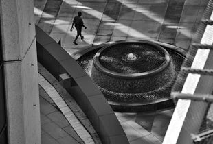 UPS Man and Fountain