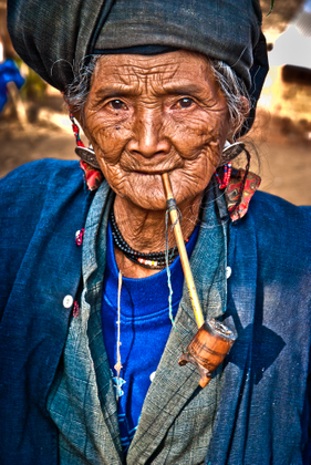 Woman Smoking Pipe