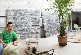 Beijing, Li Qiang in his studio
