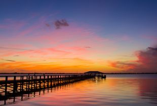 Melbourne Beach Pier at Sunset