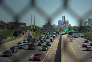 This stretch of I-75 was Paradise Valley, home to 75% of Detroit’s blacks in the 1940’s. The Housing Act of 1949 made federal money available for Detroit to implement a slum clearance plan. Home to more than 400 black-owned businesses, Paradise Valley was demolished in 1958. The one-mile stretch of I-375 was completed in 1964 and wiped out Black Bottom, also a black enclave. © Nicholas Gregory