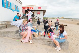 The beach in Porthcawl during the annual Elvis Festival, 2016