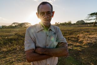 A man lives in Valley of the Mgotes in Vinales, Cuba
