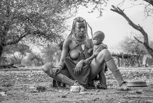 Himba woman and child in Namibia
