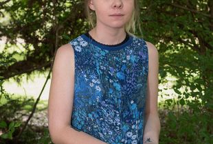 Bailey and an Indigo Bunting (Passerina Cyanea)