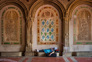 Resting With Hula Hoop At Bethesda Terrace Underpass