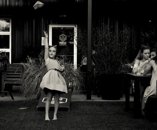 Young Lady with Kitty ears at a wedding.