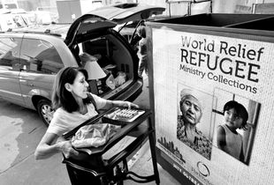 Collection box for the refugees