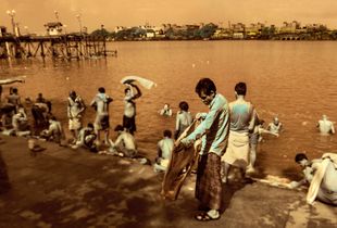 Bathers, Hooghly River, Kolkata, India