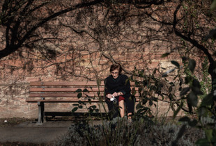 Lady on a bench