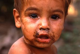 Hispanic blonde infant