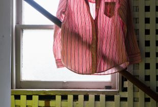 Her Red-Striped Pajamas