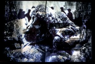 'Thinking Of The Frozen People'.                                                From the serie 'The wormhole'     35mm slide film.