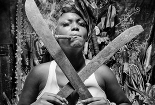 Cuban palera with  machete