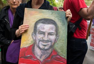 Protesting against refugee deaths, Palm Sunday, Sydney, 2016.