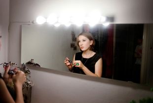 Marlene, preparing to go out. Vienna, 2011.