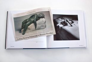 Bronze baby and Julia from Joanne’s Being in PicturesDecember 30, 2011, Bronze statue of Eros sleeping, 3rd century B.C. to early 1st century A.D., Metropolitan Museum of Art Rogers Fund, 1943. Book reproduction “Julia, half asleep” in Being in Pictures by Joanne Leonard (University of Michigan Press, 2008). ©Joanne Leonard